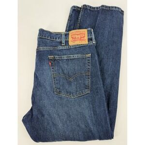 Levis 505 Jeans Mens 40x30 Blue Straight Leg Dark Wash Denim Pants